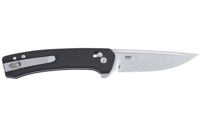 Modern folding pocket knife with black handle