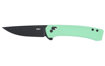 Mint green folding knife with black blade