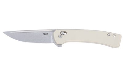Beige-handled CRKT folding pocket knife