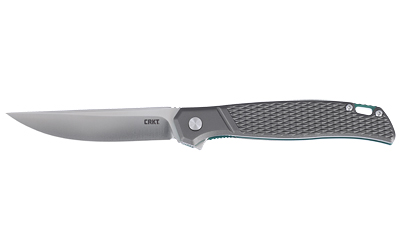 CRKT folding pocket knife with textured gray handle