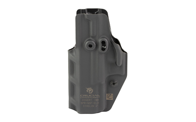 Black polymer handgun holster with belt clip