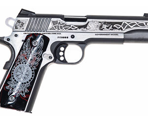 Decorative silver and black pistol