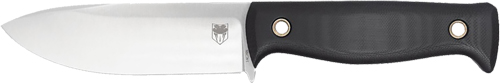 Fixed-blade knife with black handle