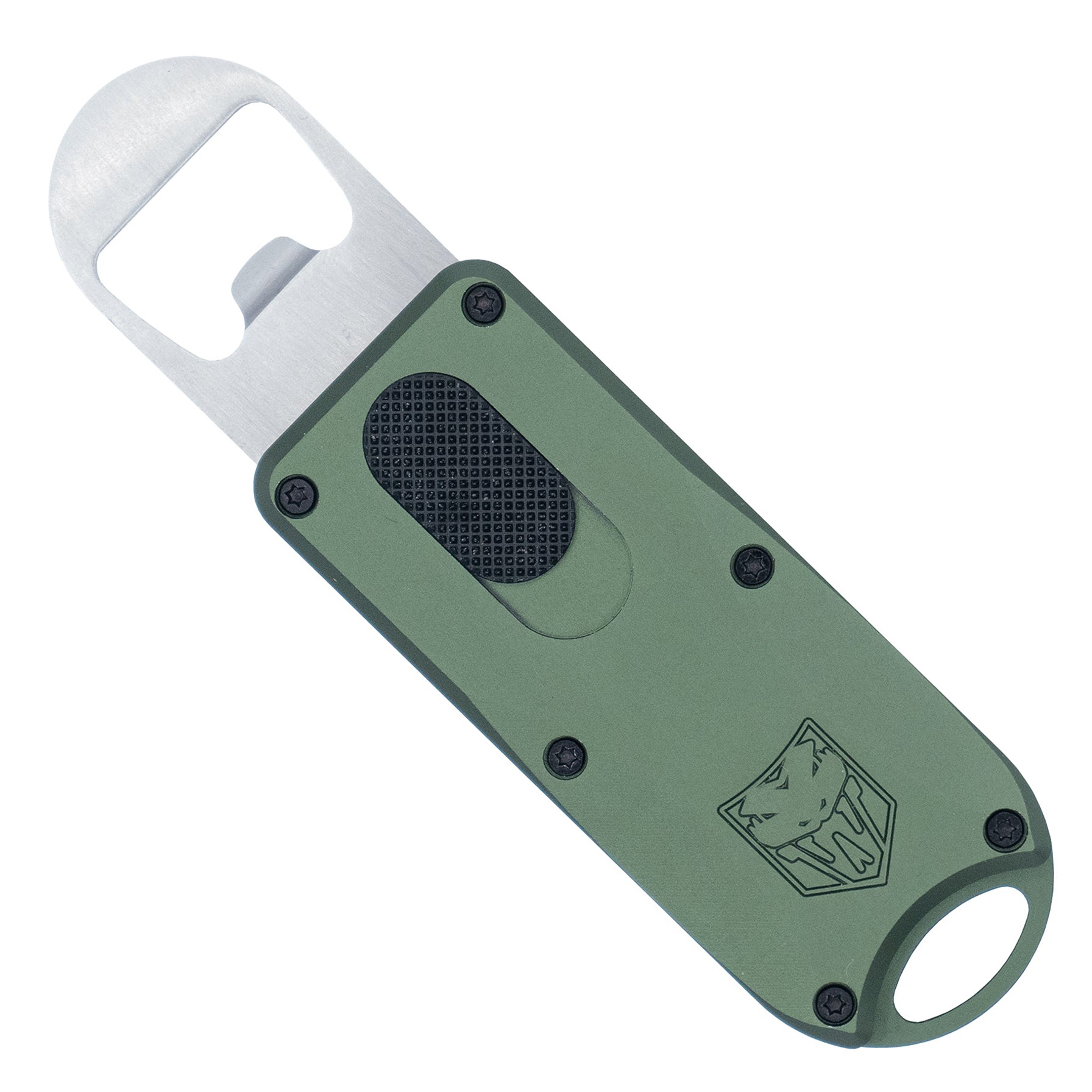 Bottle opener with green handle