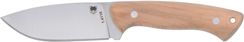 Chef knife with wooden handle on white background