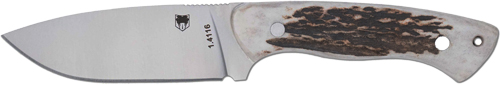 Fixed-blade knife with antler handle