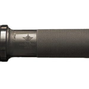 Black flashlight with textured grip