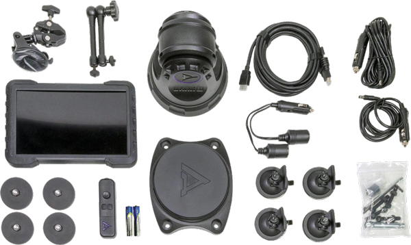 Dash camera kit with monitor and accessories