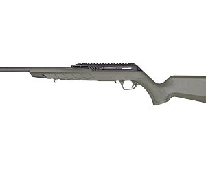 Green hunting rifle on a white background