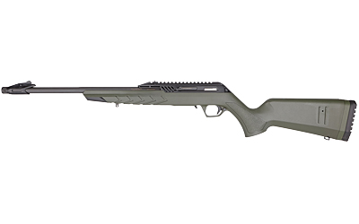 Green hunting rifle on a white background
