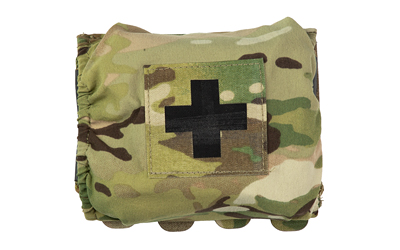 Military-style first aid kit with camouflage pattern