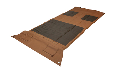 Brown outdoor camping mat with dark panels