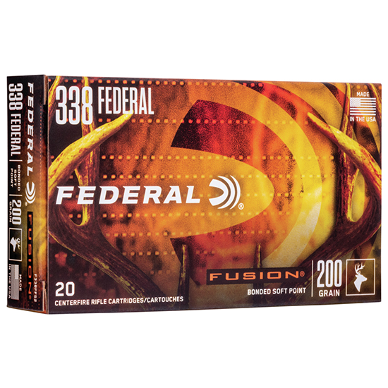 Federal .338 Fusion rifle cartridge packaging