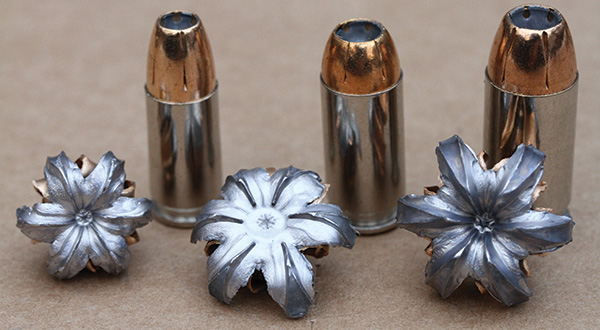 Hollow-point bullets and expanded mushroomed rounds