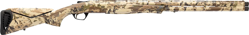Camouflage bolt-action hunting rifle on white background