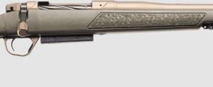 Bolt-action hunting rifle on white background