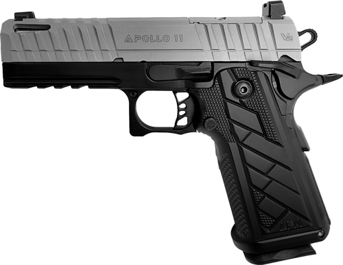 Black and silver Apollo 11 semi-automatic pistol