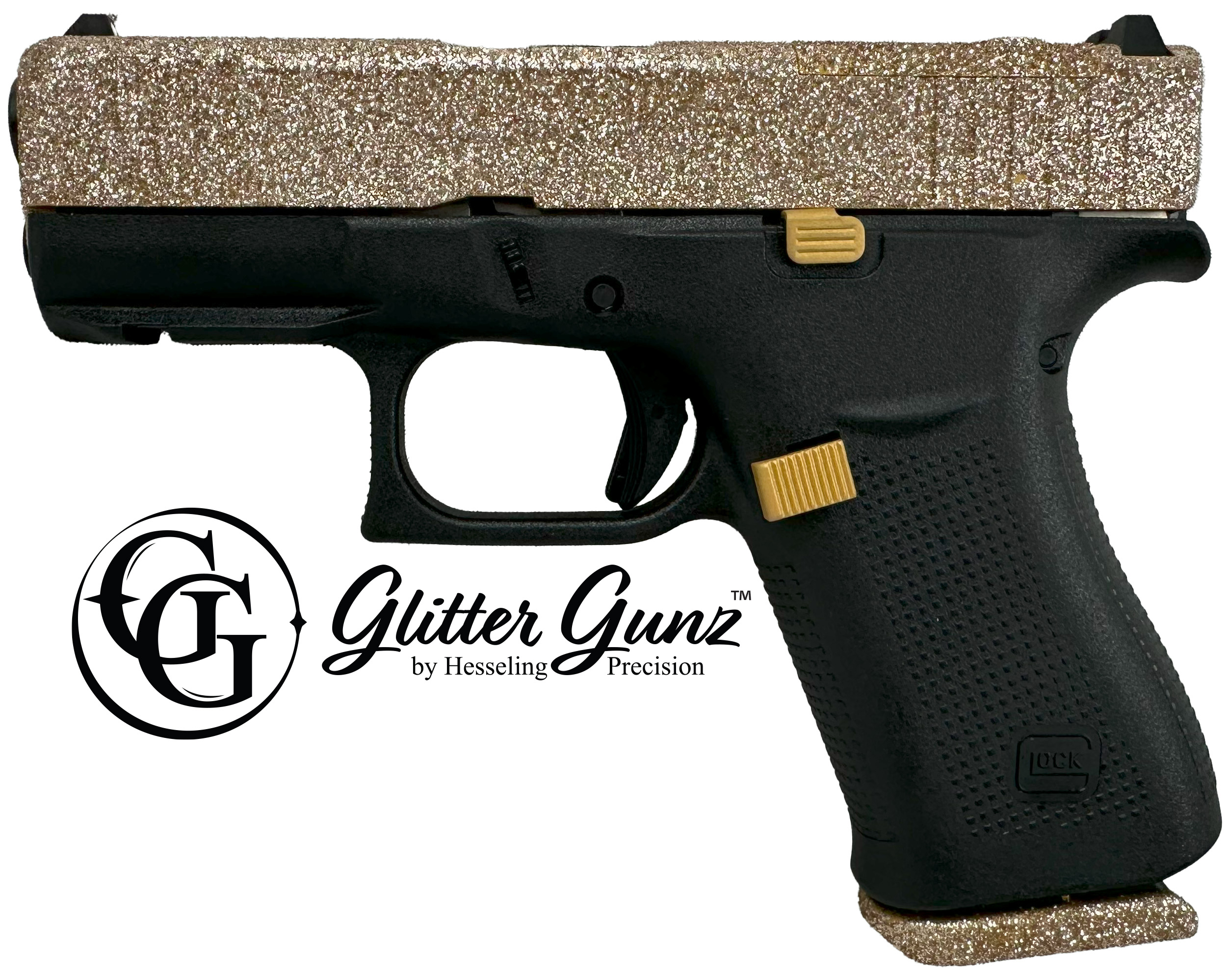 Glock pistol with glitter finish