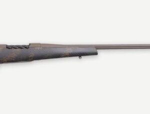 Bolt-action hunting rifle with camo stock