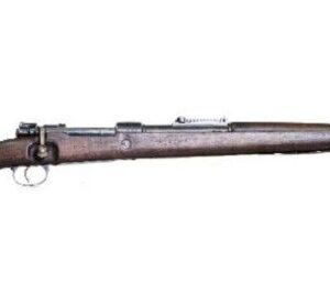 Vintage bolt-action rifle with wooden stock