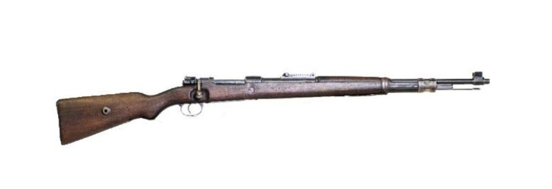 Vintage bolt-action rifle with wooden stock