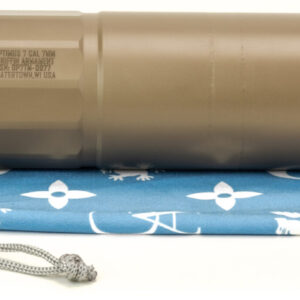 Rifle suppressor and muzzle device on pouch
