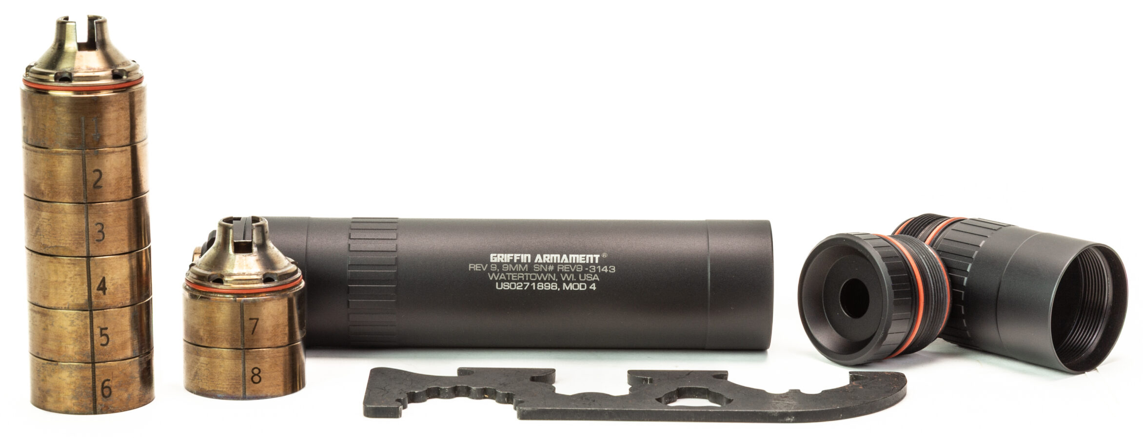 9mm suppressor with components and wrench
