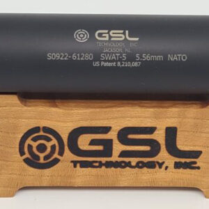 GSL 5.56mm NATO suppressor on wooden stand