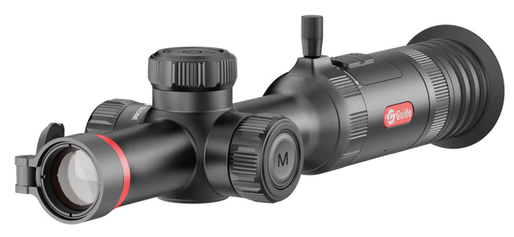 Black rifle scope with adjustment knobs