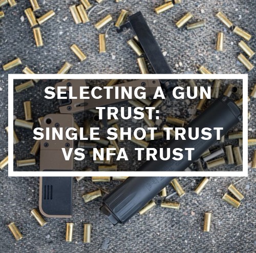 Gun parts and bullets with trust selection text