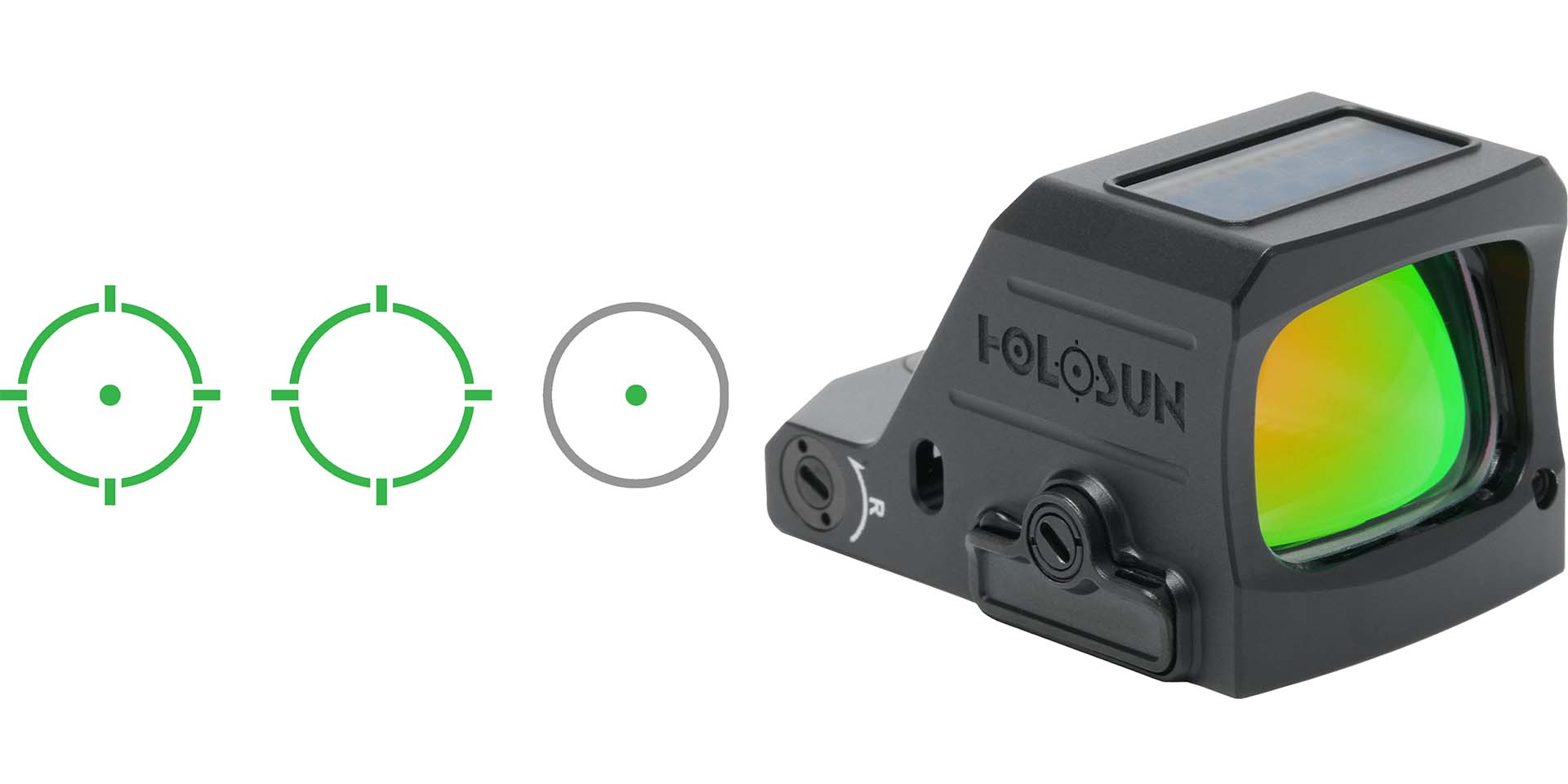 Holosun reflex sight with green reticle options