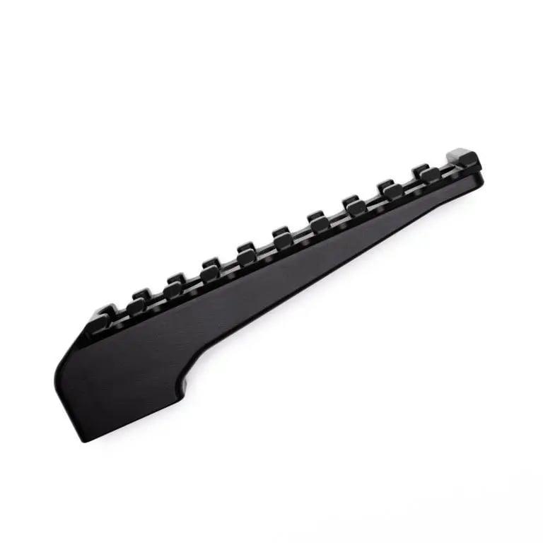 Black metal Picatinny rail mount