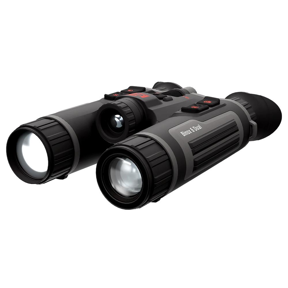 Black digital night vision binoculars on white background