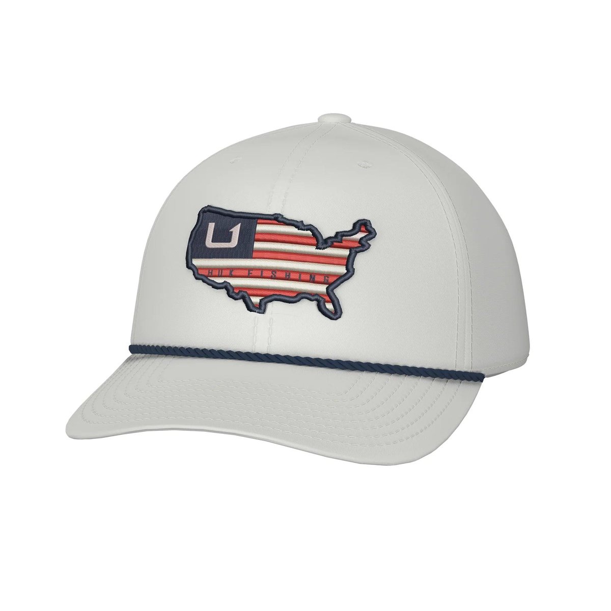 White baseball cap with USA flag patch