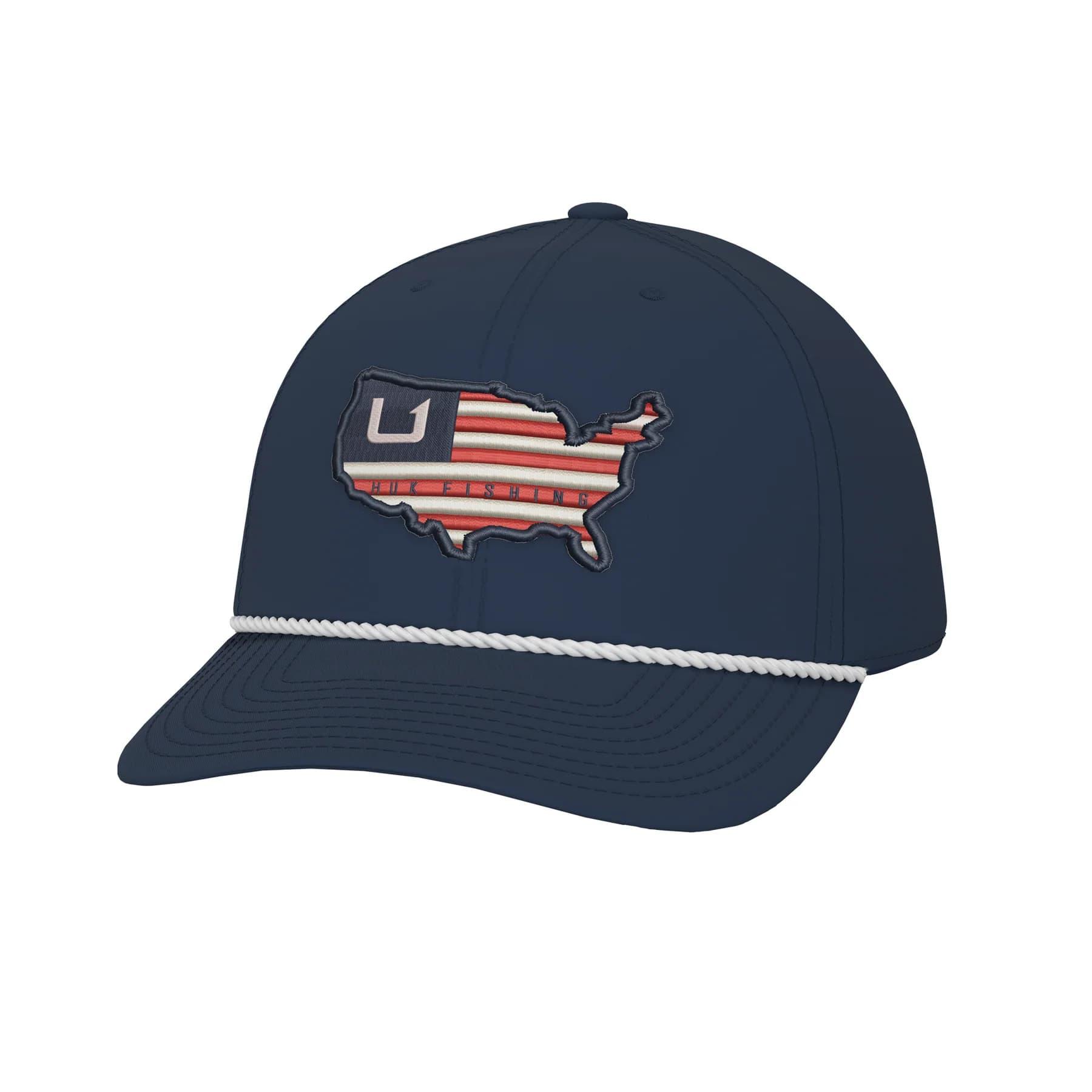 Navy baseball cap with USA flag patch