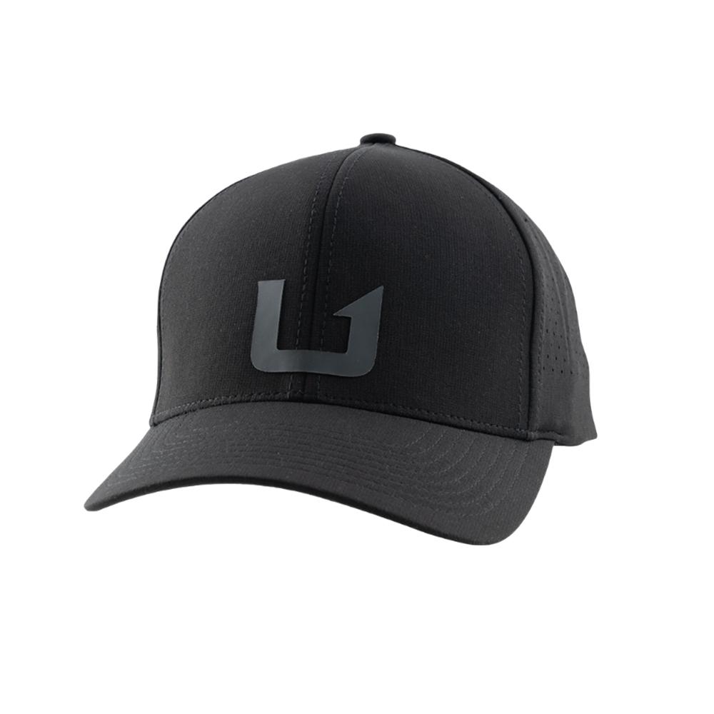 Black baseball cap with minimalist logo