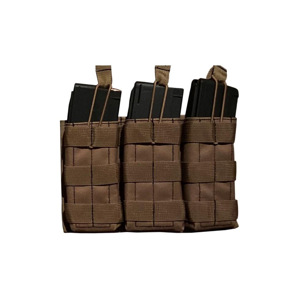 Triple tan tactical rifle magazine pouch
