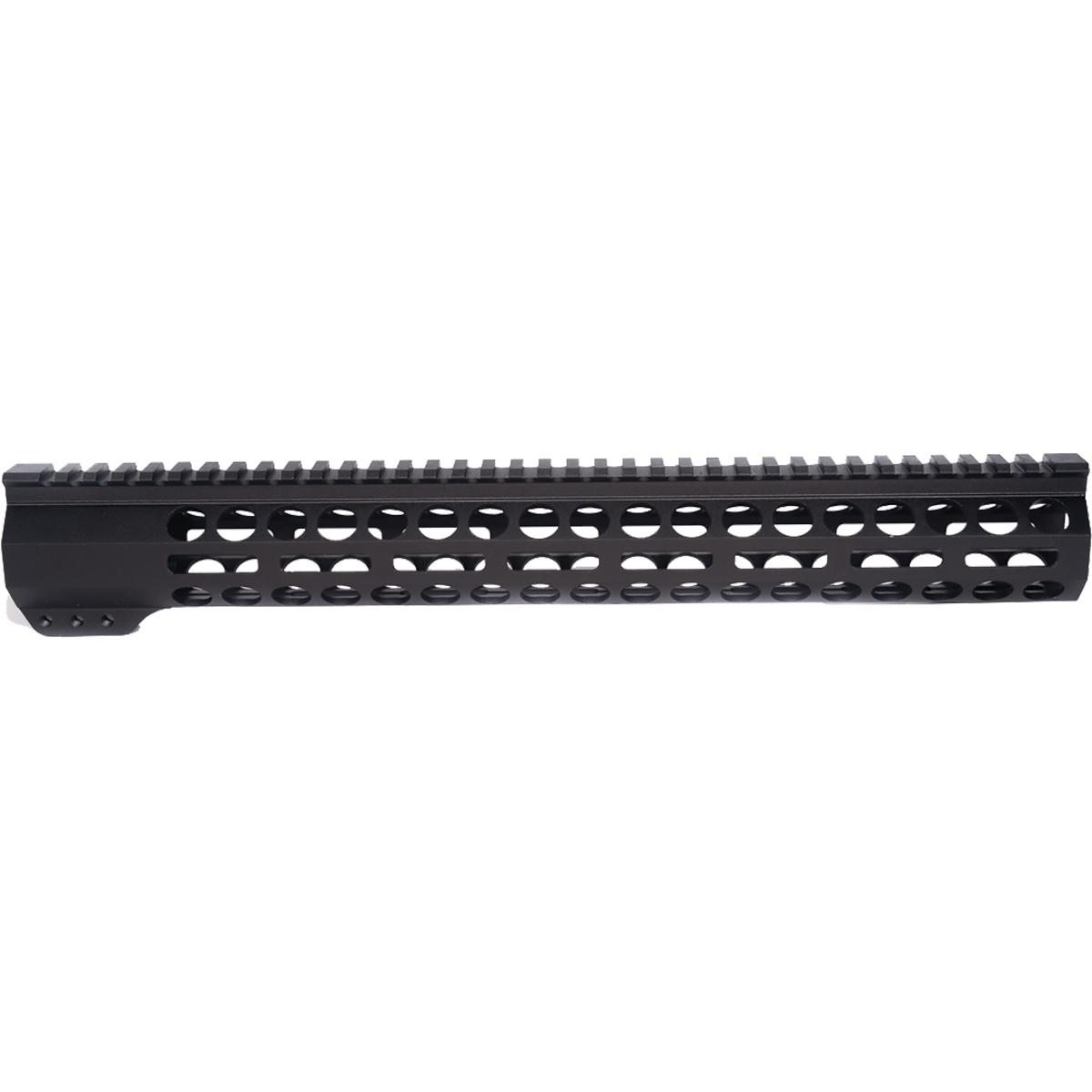 Black elongated handguard with ventilation holes