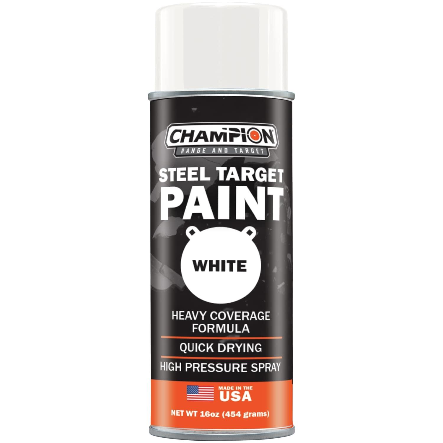 White steel target paint spray can
