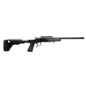 Black modern rifle isolated on white background