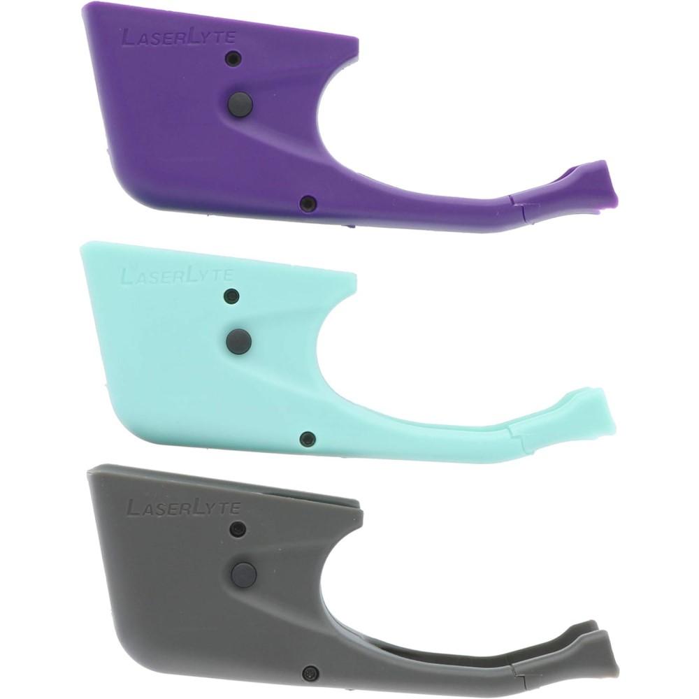 Three colored laser training pistol grips