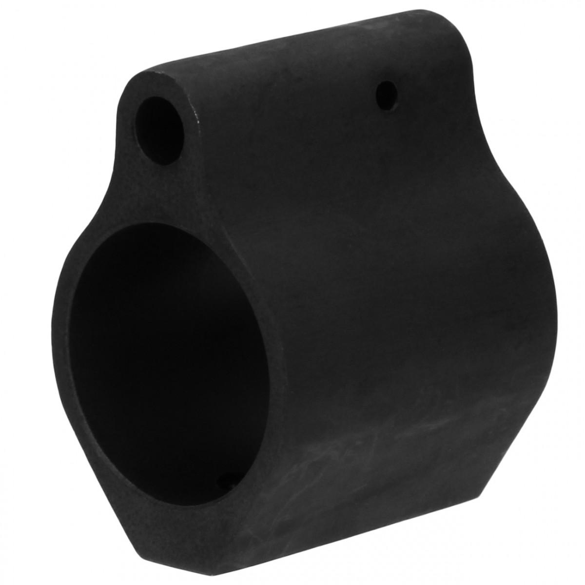 Black cylindrical component with mounting hole.