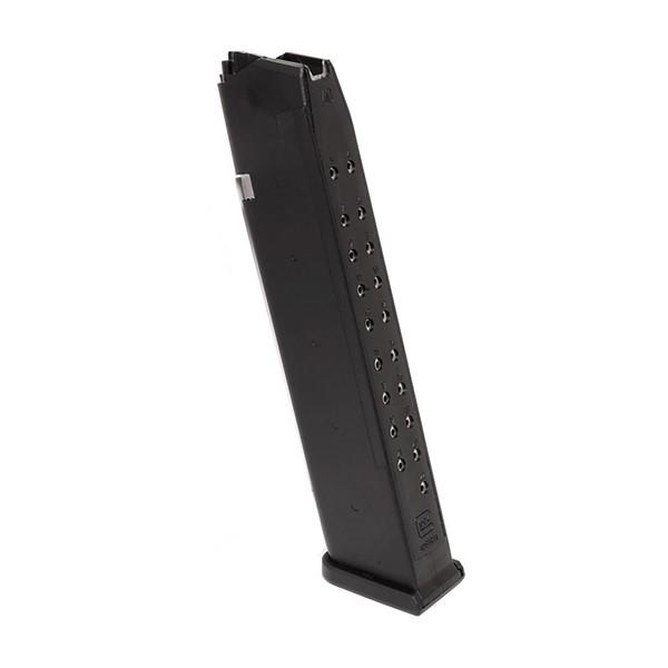Black handgun magazine with multiple bullet slots.