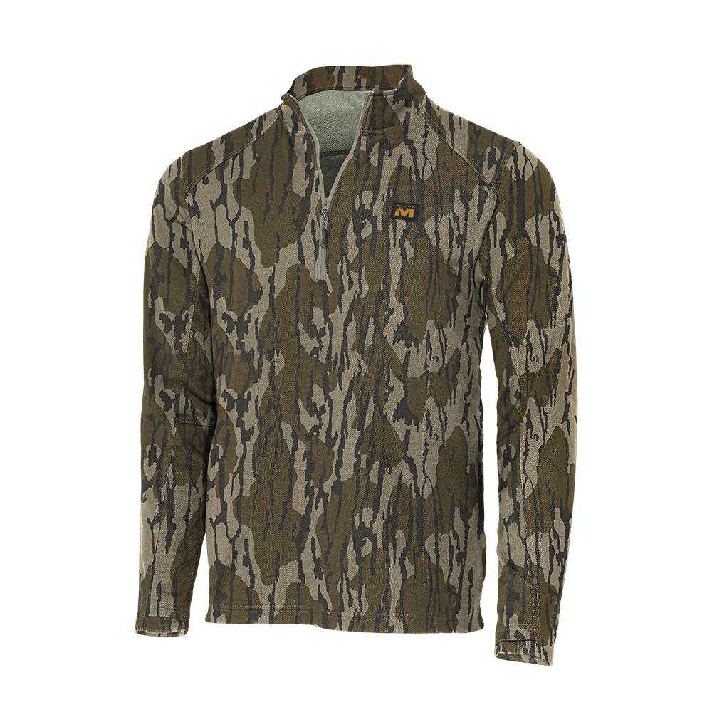 Camouflage quarter-zip long sleeve pullover shirt