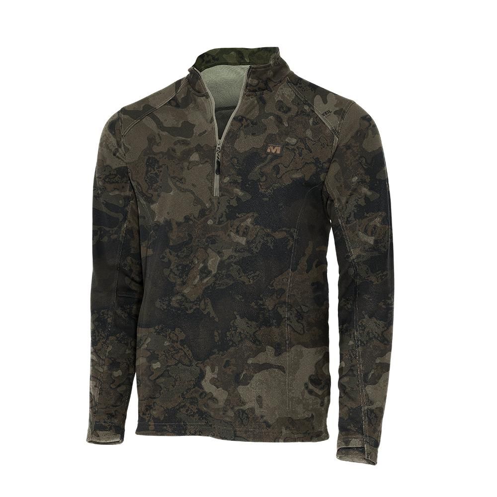 Camouflage quarter-zip long-sleeve pullover jacket