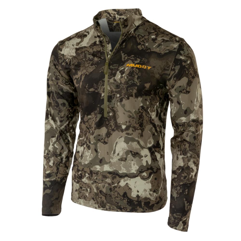 Camouflage quarter-zip pullover with Muddy logo