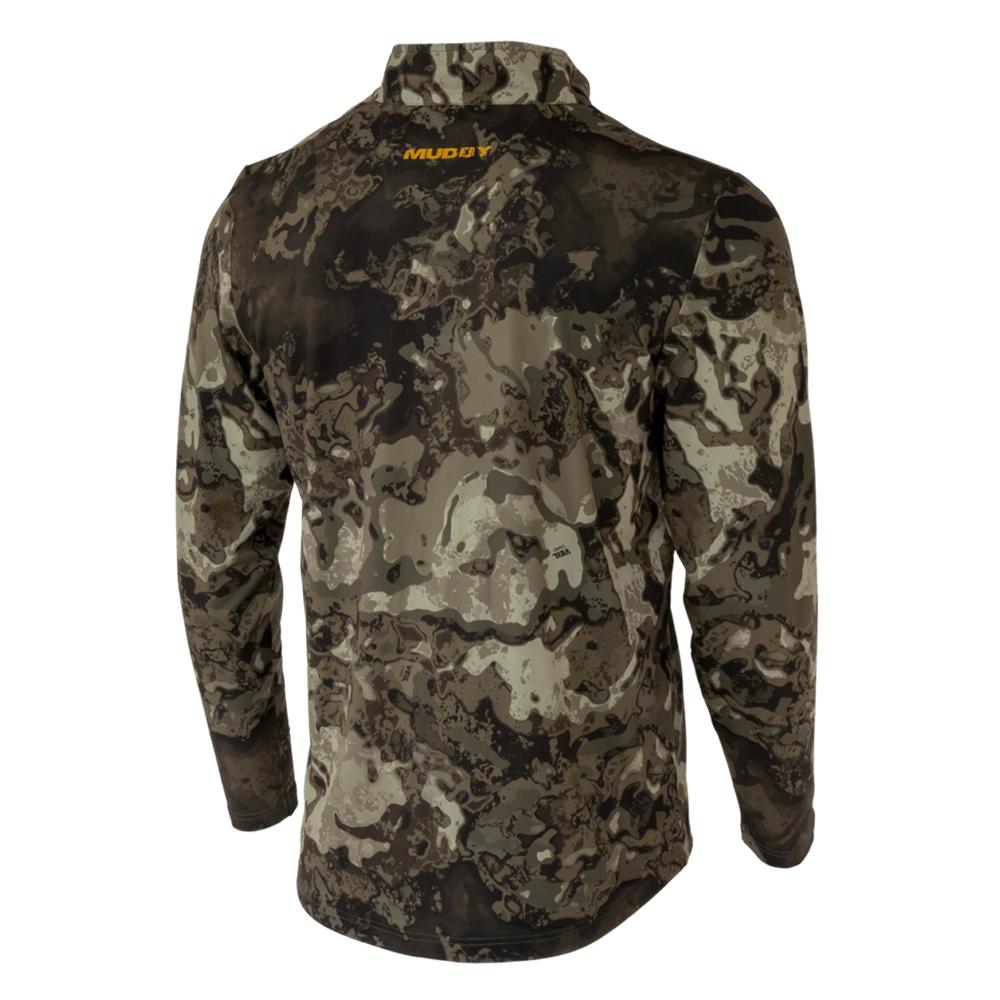 Back view of camouflage hunting jacket