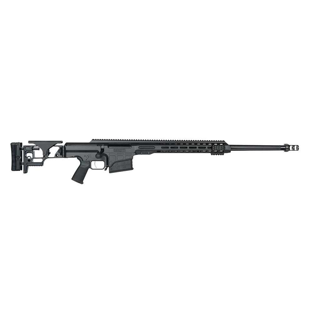 Black bolt-action sniper rifle on white background