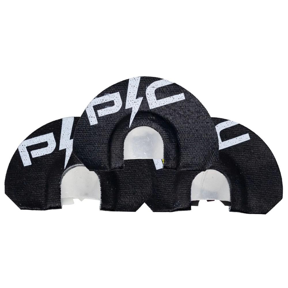 Three black P4C diaphragm turkey calls