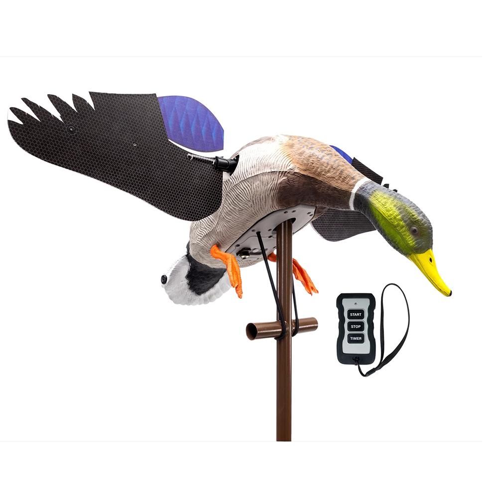 Motorized mallard duck decoy with flapping wings